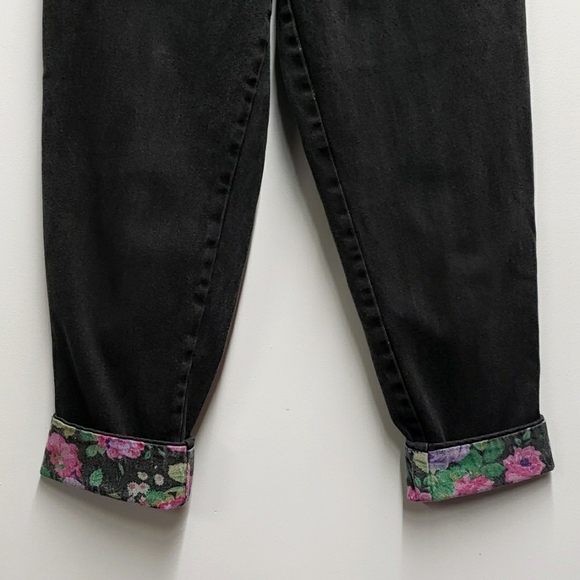 Breaker Vintage Jeans Women's Small High Waisted Pleated Front Floral Patches - Picture 3 of 12
